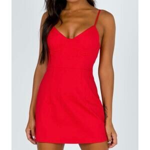 Princess Polly Novella Mini Dress size 6 Red Underwire Corset 2660
